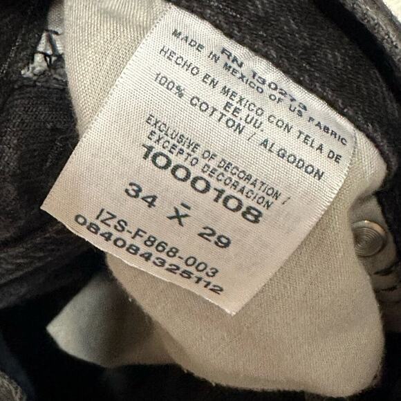 Riders by Lee | Black Straight Denim Jeans | 34x29 - Picture 8 of 9